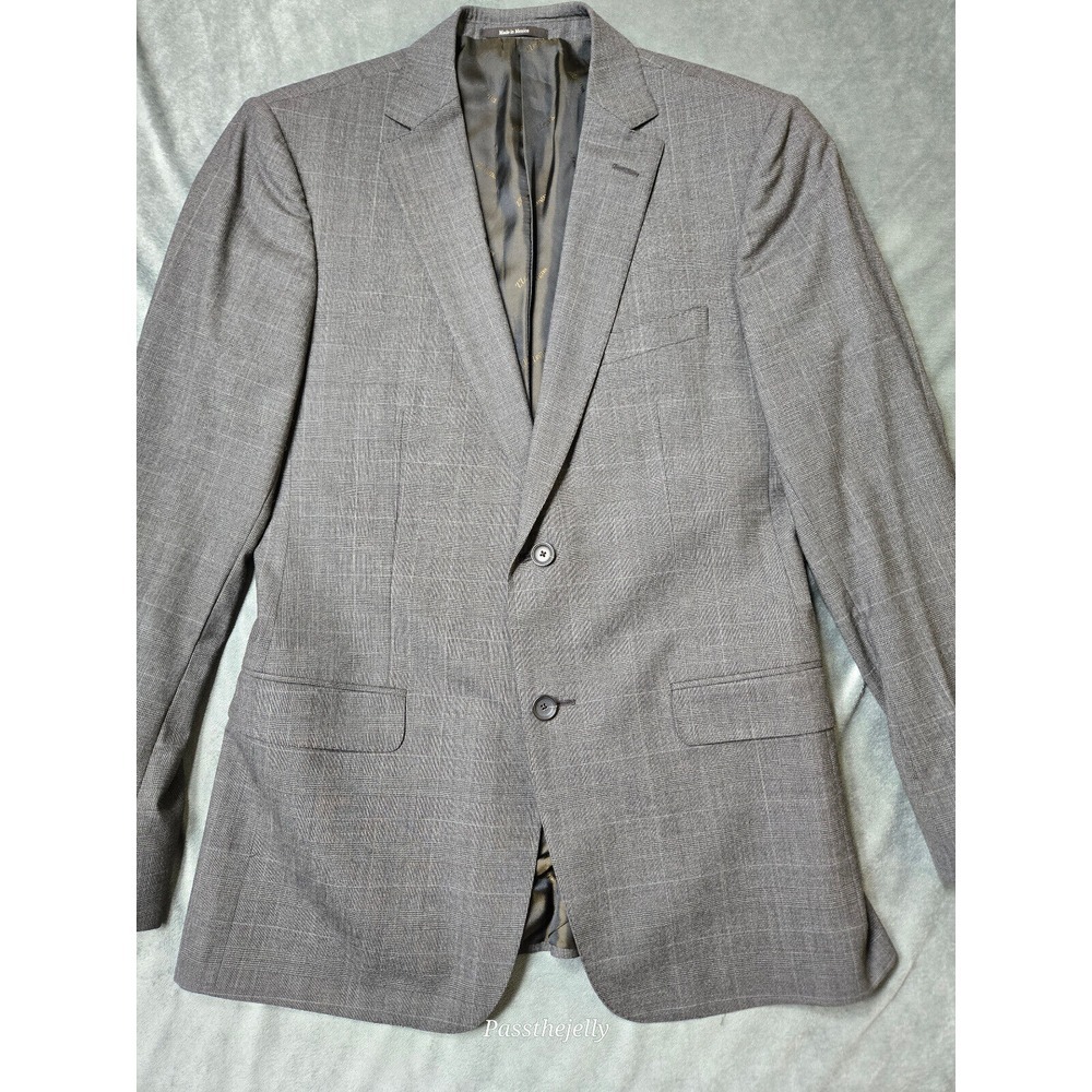Z Zegna Blazer Mens 40R Windowpane‎ Wool Sports Coat Jacket Unstructured Plaid